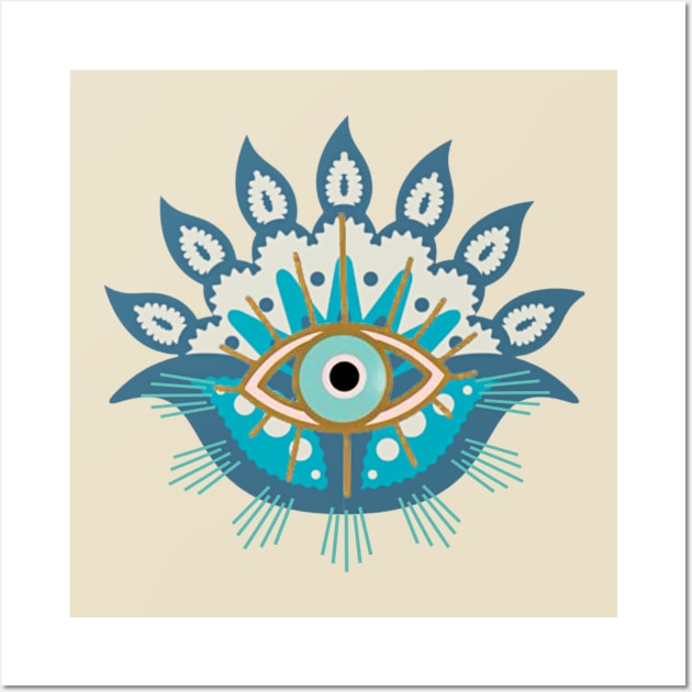 Hazey Blue Evil Eye, Karma Good Luck Charm Wall Art by ArtisticEnvironments